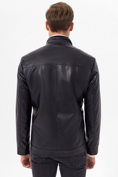 Slim Fit Faux Leather Jacket - 2