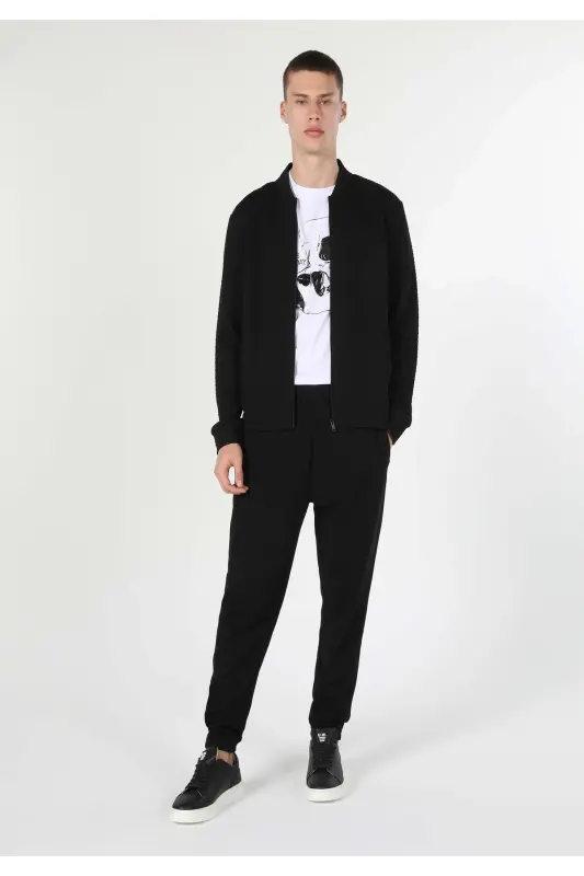 Slim Fit fermuarlı qora erkaklar ko'ylagi - COLIN'S