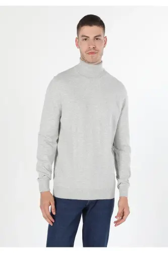 Slim Fit Fisherman Men's Gray Stone Sweater Cl1023624-q1.v2_STM - 3