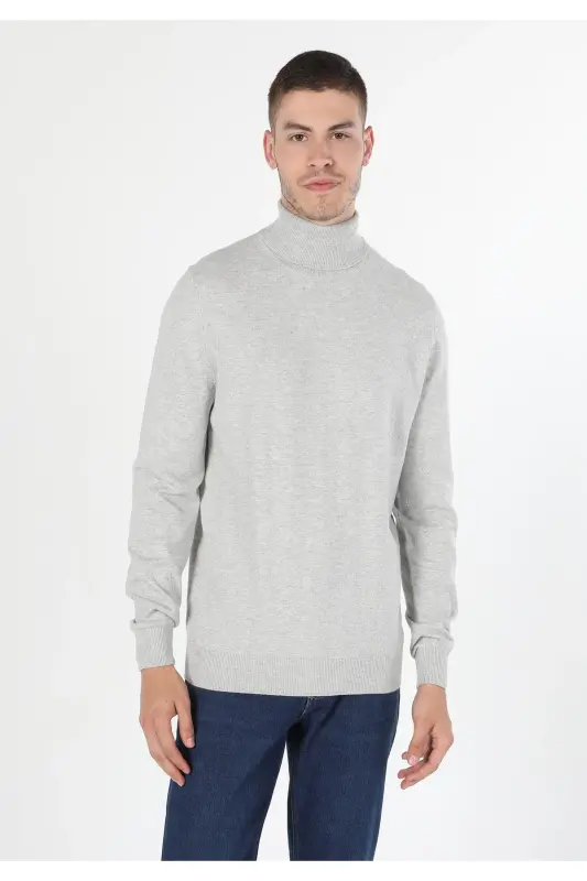 Slim Fit Fisherman Men's Gray Stone Sweater Cl1023624-q1.v2_STM - 3
