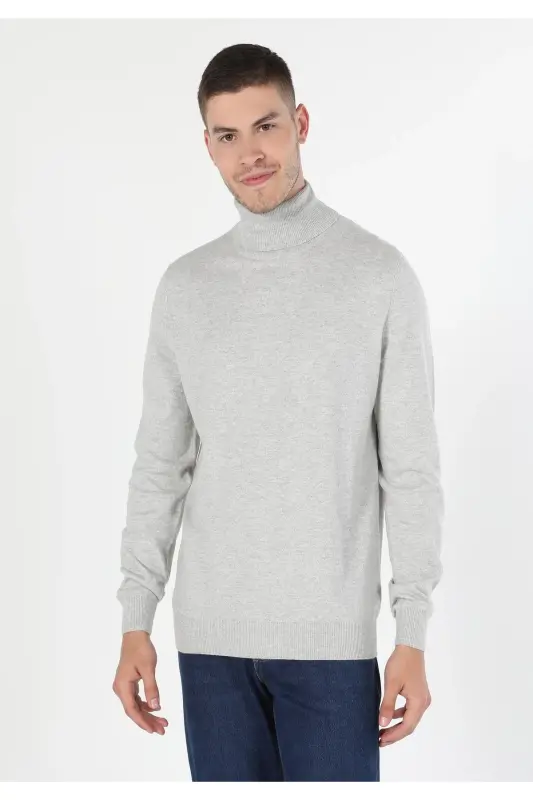 Slim Fit Fisherman Men's Gray Stone Sweater Cl1023624-q1.v2_STM - 4