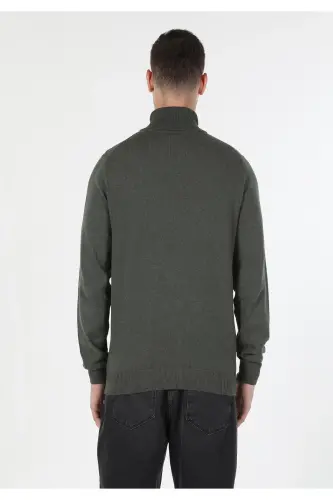 Slim Fit Fisherman Men's Khaki Sweater-q1.v2_KHA - COLIN'S (1)