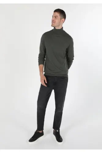 Slim Fit Fisherman Men's Khaki Sweater-q1.v2_KHA - 3