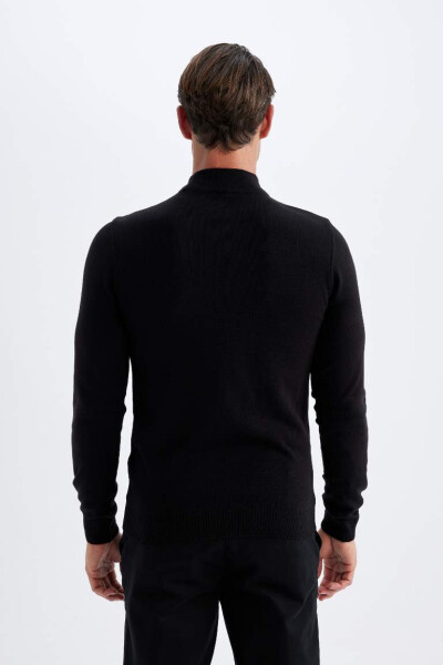 Slim Fit Fisherman Neck Sweater Black - 7