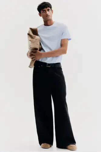 Slim Fit Футболка-Светло-синий - 2