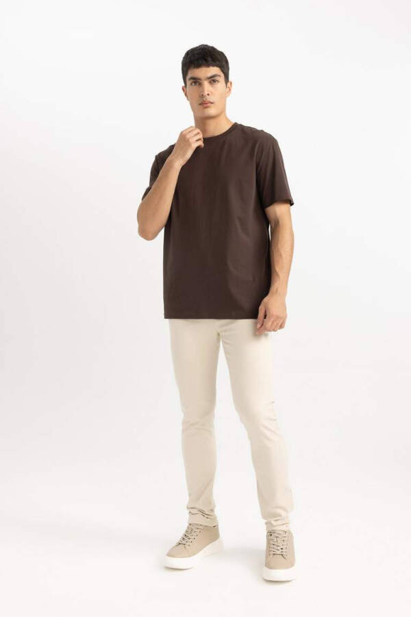 Slim Fit Gabardine Chino Canvas Pants Sand - 1