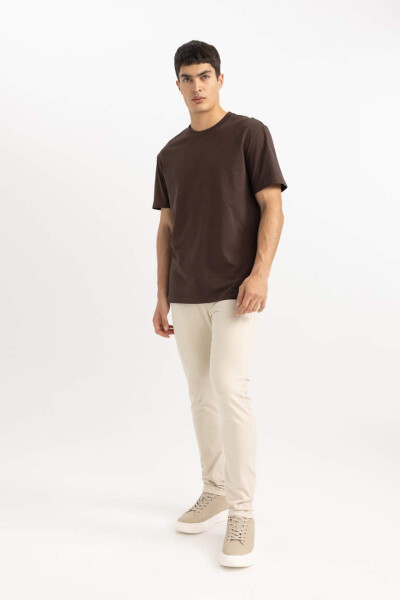 Slim Fit Gabardine Chino Canvas Pants Sand - 3