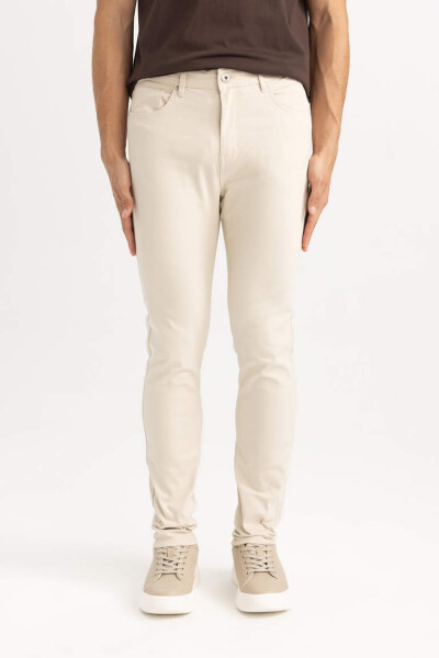 Slim Fit Gabardine Chino Canvas Pants Sand - 4