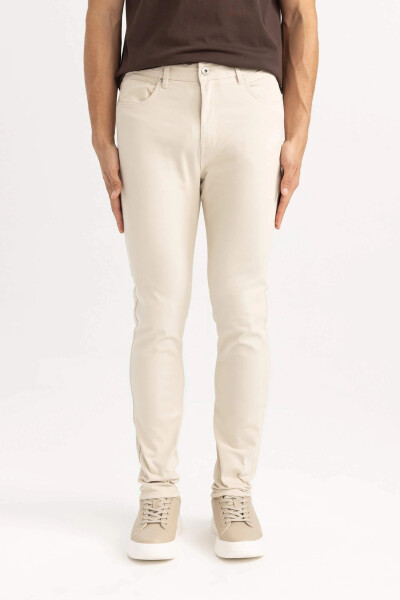 Slim Fit Gabardine Chino Canvas Pants Sand - 7