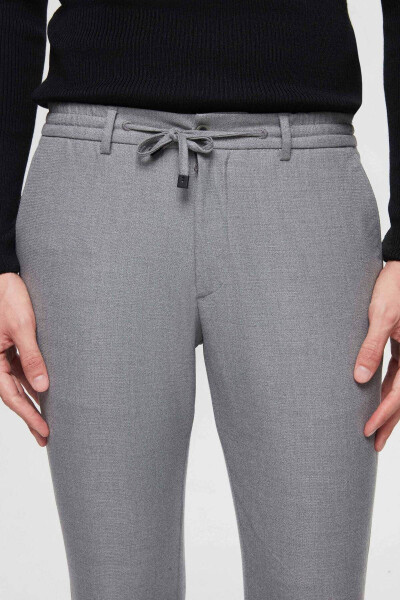 Slim Fit Gri Armürlü Jogger Pantolon - 26