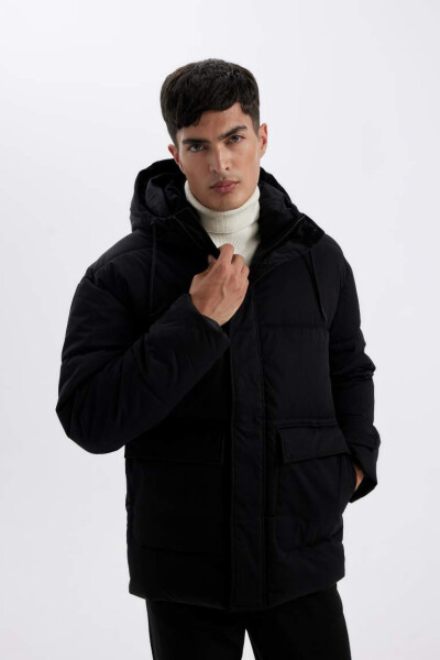 Slim Fit Hooded Down Jacket - 4