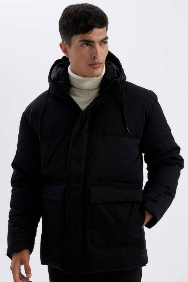 Slim Fit Hooded Down Jacket - 8