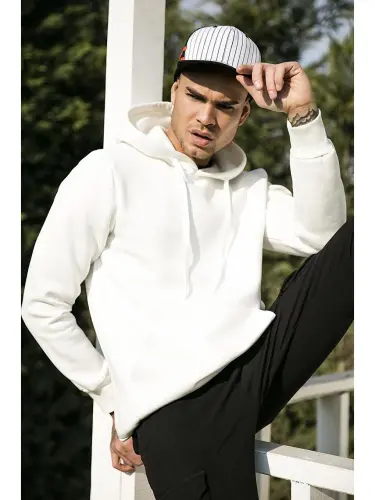 Slim Fit Hooded Kangaroo Pocket Soft Fleece Lined Men's Hoodie 5905281 - 2