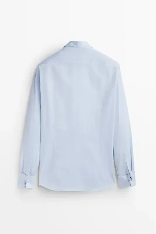 Slim Fit Ikki Qo'ltiqlik Qovurg'ali Ko'ylak - 4