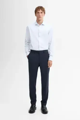 Slim Fit Ikki Qo'ltiqlik Qovurg'ali Ko'ylak - 7