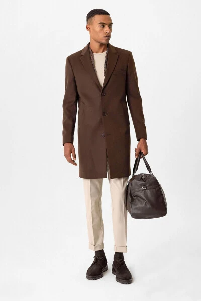 Slim Fit Jacket Collar Men's Coat - 3