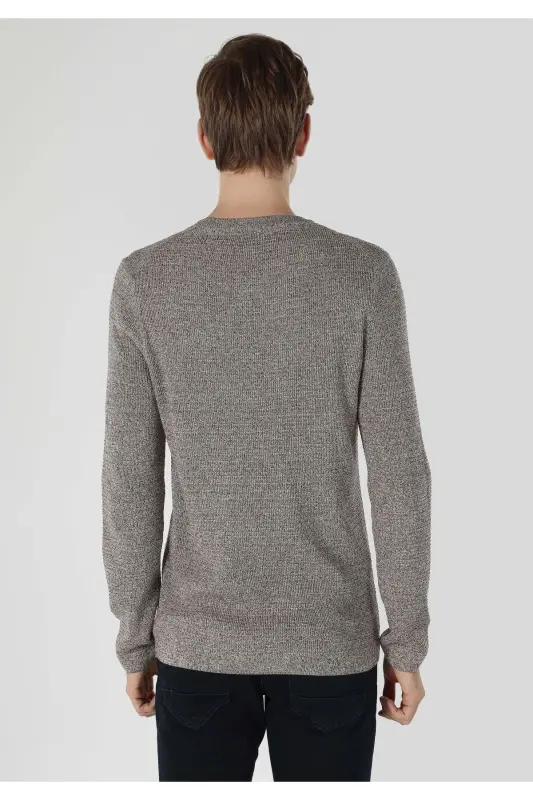 Slim Fit jigarrang erkaklar uchun trikotaj ko'ylagi - 2