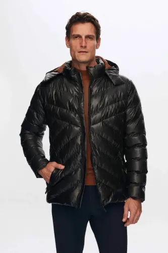 Slim Fit Jigarrang Shamol o'tkazmaydigan Suv o'tkazmaydigan Qishki Palto-Jigarrang - 2