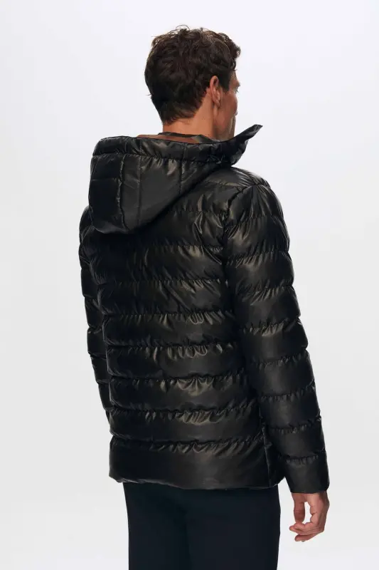 Slim Fit Jigarrang Shamol o'tkazmaydigan Suv o'tkazmaydigan Qishki Palto-Jigarrang - 4