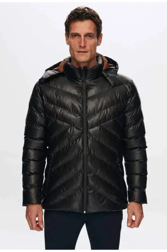 Slim Fit Kahverengi Rüzgar Geçirmez Su Itici Kışlık Mont-Kahverengi - 1