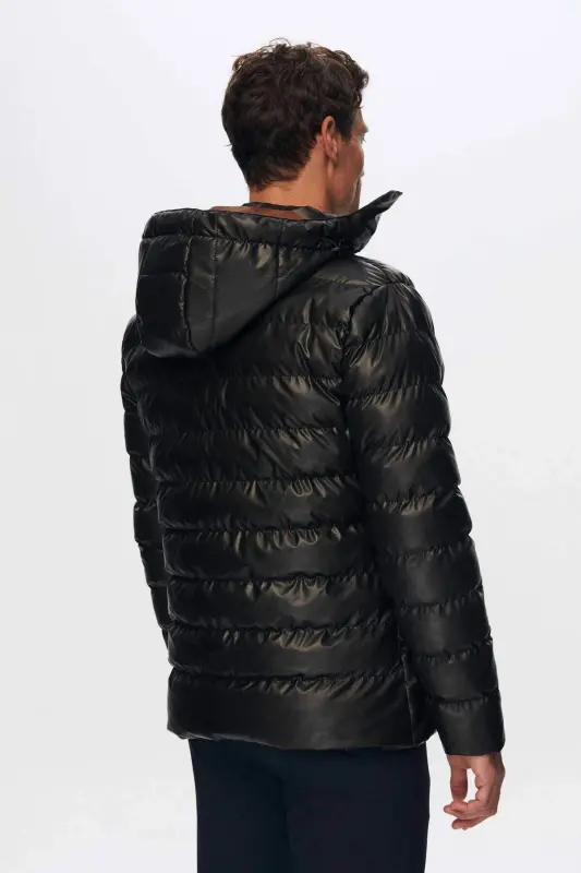 Slim Fit Kahverengi Rüzgar Geçirmez Su Itici Kışlık Mont-Kahverengi - 4