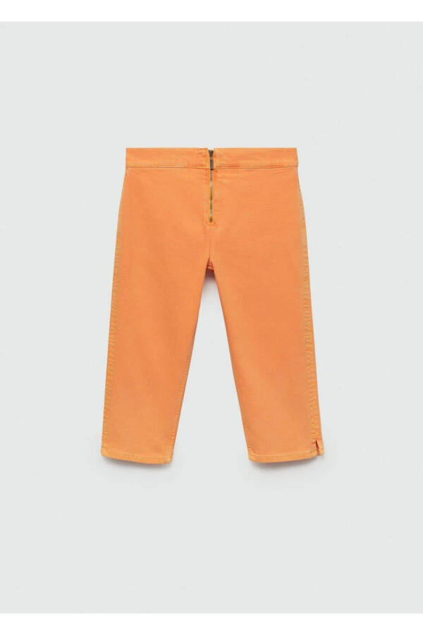 Slim Fit Kapri Fermuarlı Jean - 3