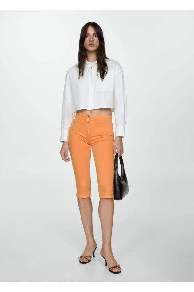 Slim Fit kapri fermuarlı jins - 2