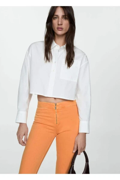 Slim Fit kapri fermuarlı jins - 5