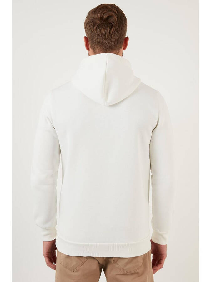 Slim Fit Kapushonli Kanguru Cho'ntakli Ichi Junli Yumshoq Shardonli Erkak Hoodie 5905281 - 13
