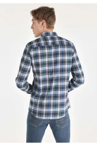 Slim Fit Katak Ko'p Rangli Erkaklar Uzun Qo'lli Ko'ylak - COLIN’S (1)