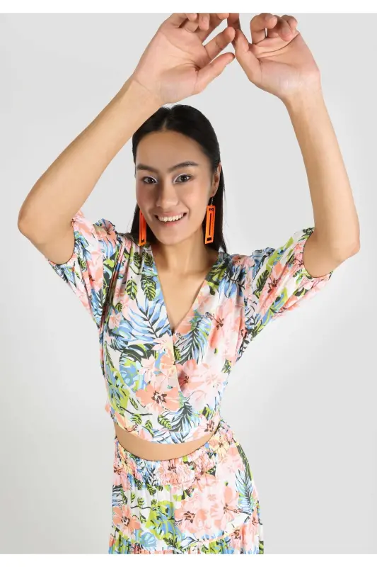 Slim Fit Ko'p Rangli Ayollar Qisqa Yengli Ko'ylak - COLIN'S