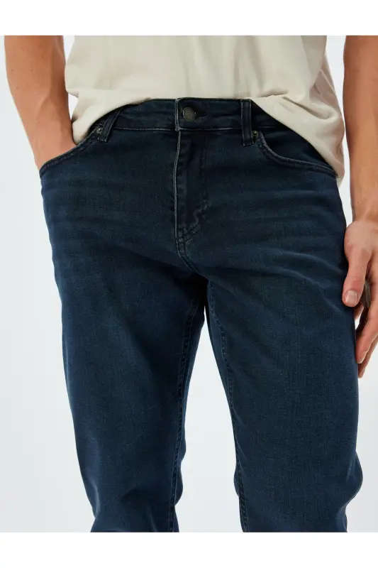 Slim Fit Kot Pantolon - Brad Jean - K. İNDİGO - 5