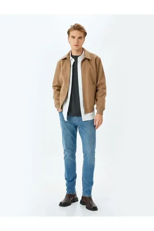 Slim Fit Kot Pantolon - Brad Jean-Açık İndigo - KOTON