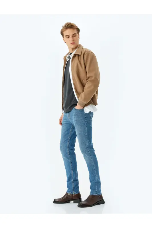 Slim Fit Kot Pantolon - Brad Jean-Açık İndigo - 2