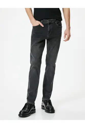 Slim Fit Kot Pantolon - Brad Jean-Antrasit - 3