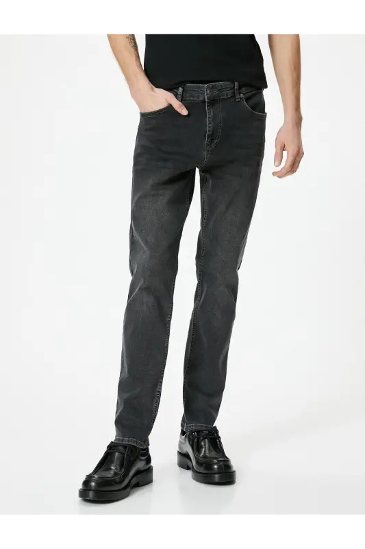 Slim Fit Kot Pantolon - Brad Jean-Antrasit - 3
