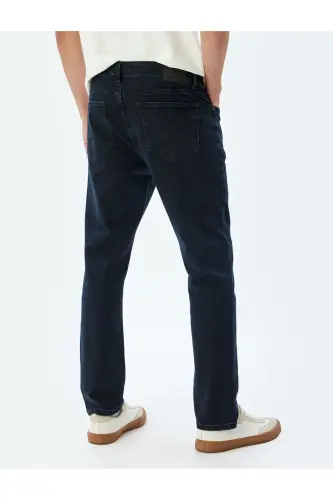Slim Fit Kot Pantolon - Brad Jean - İndigo - Taş - 4