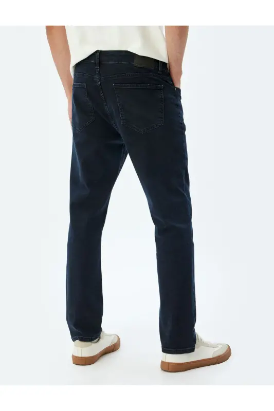 Slim Fit Kot Pantolon - Brad Jean - İndigo - Taş - 4
