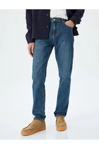 Slim Fit Kot Pantolon - Brad Jean-İndigo - 3
