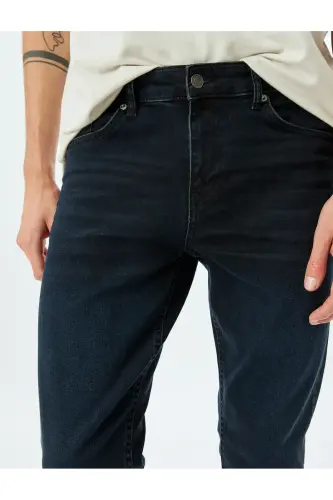Slim Fit Kot Pantolon - Brad Jean-Koyu İndigo - 5