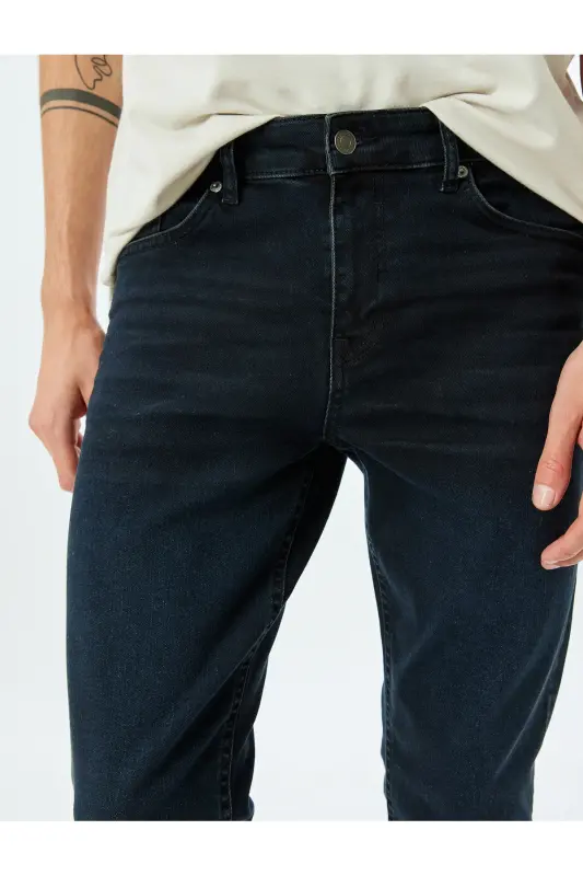 Slim Fit Kot Pantolon - Brad Jean-Koyu İndigo - 5