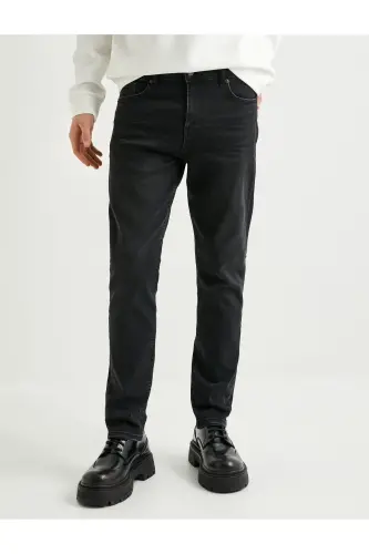 Slim Fit Kot Pantolon - Brad Jean-Siyah - 3