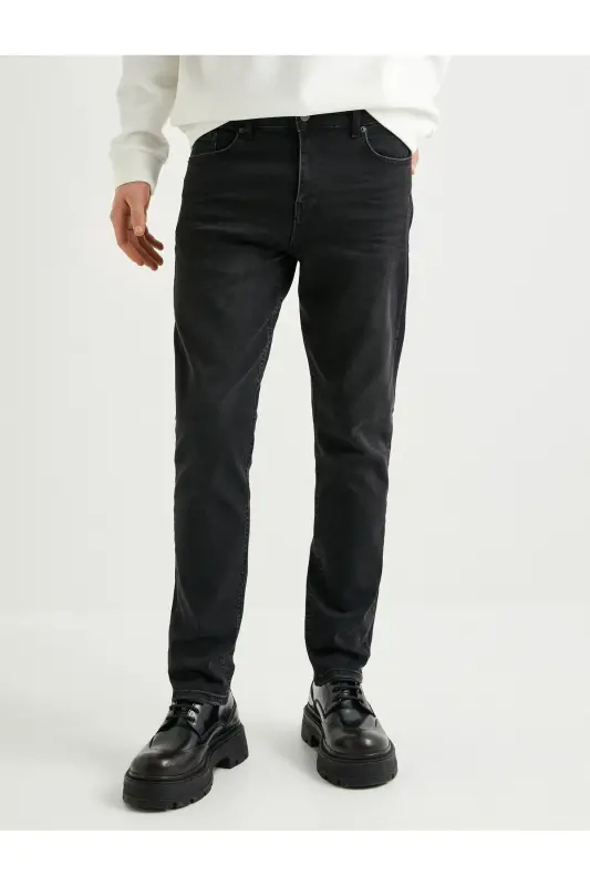Slim Fit Kot Pantolon - Brad Jean-Siyah - 3