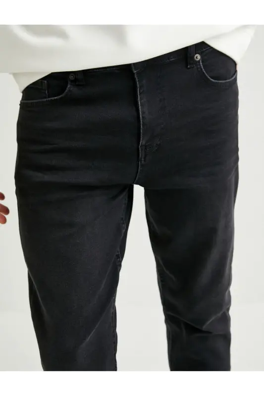 Slim Fit Kot Pantolon - Brad Jean-Siyah - 5