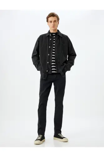 Slim Fit Kot Pantolon - Brad Jean-Siyah - KOTON (1)