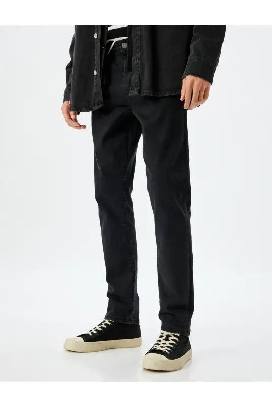 Slim Fit Kot Pantolon - Brad Jean-Siyah - 3