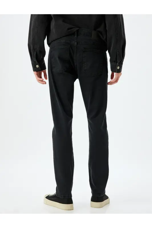 Slim Fit Kot Pantolon - Brad Jean-Siyah - 4