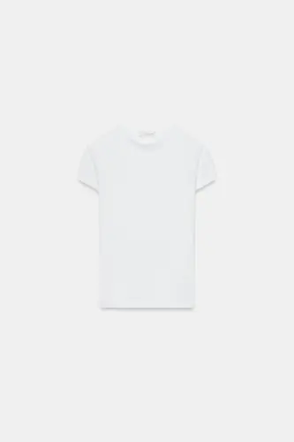 SLIM FIT КРАТКИЙ РУКАВ ФУТБОЛКА-Белый - ZARA (1)