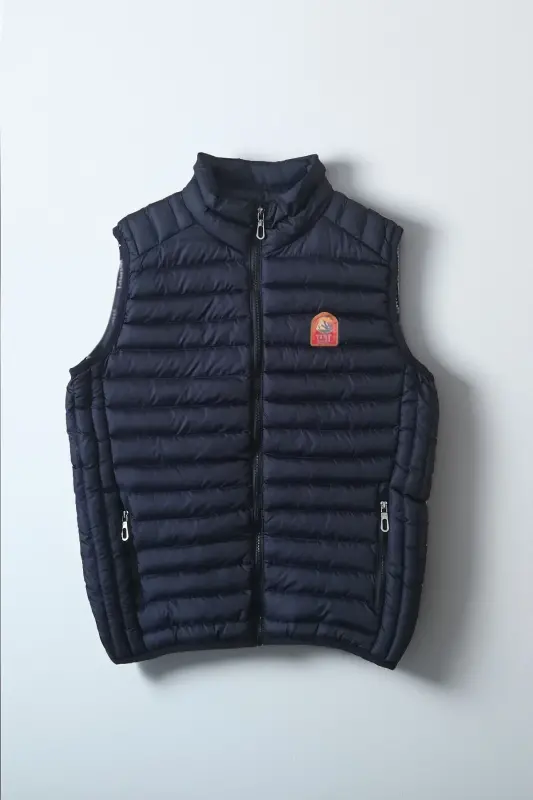 Premium Kalite Slimfit Lacivert Renk Spor Şık Erkek Şişme Yelek - Lacivert - 3