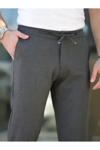 Slim Fit Likralı Jogger Pantolon-Antrasit - BASEL.CO (1)